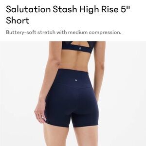 Athleta Women's Navy Salutation Stash Shorts 5”
